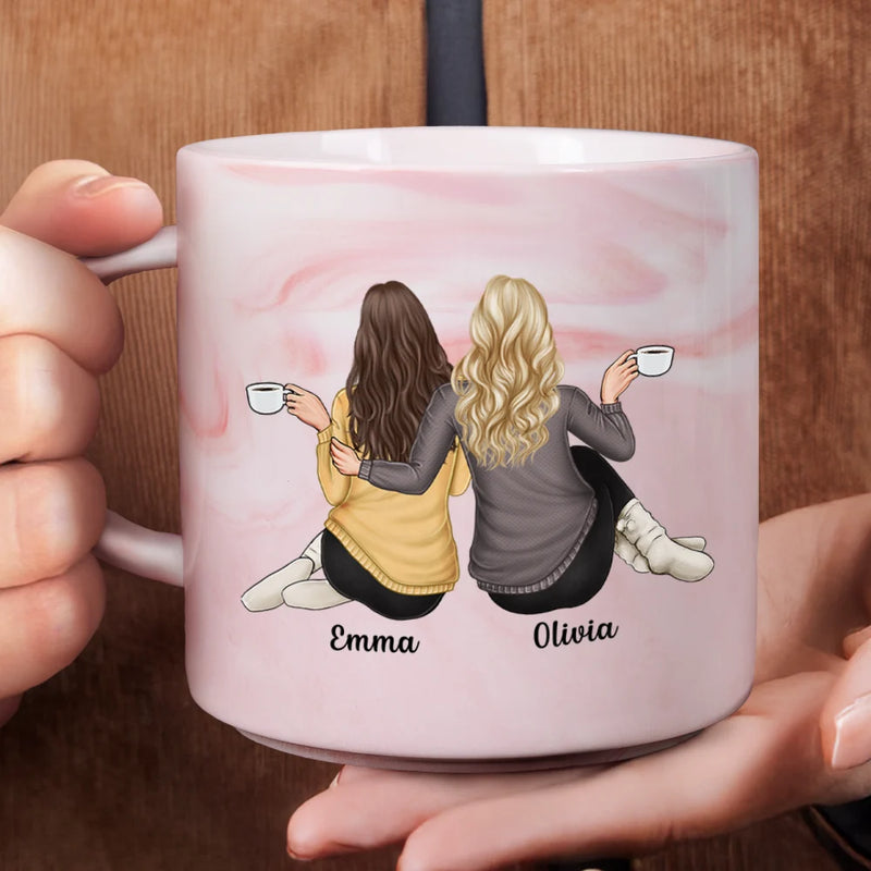 Bestie Good Friends Are Like Stars - Personalized Marble Mug