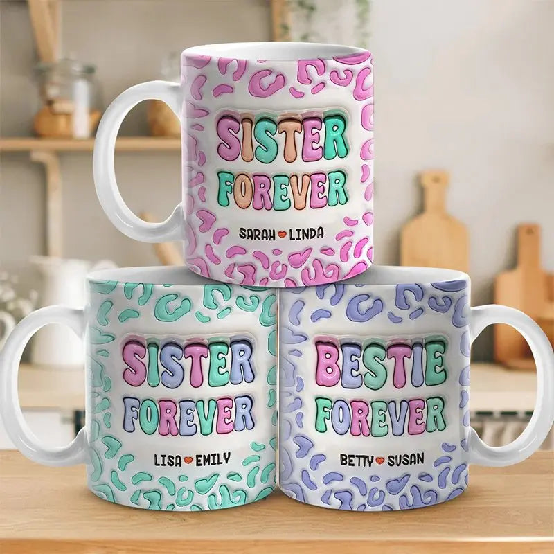 Besties - Besties Forever, Sisters Forever -  Personalized Mug Mug The Next Custom Gift