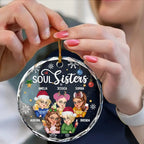 Besties Forever Christmas - Personalized Circle Glass Ornament Ornament The Next Custom Gift