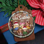 Besties Forever Christmas - Personalized Circle Glass Ornament Ornament The Next Custom Gift