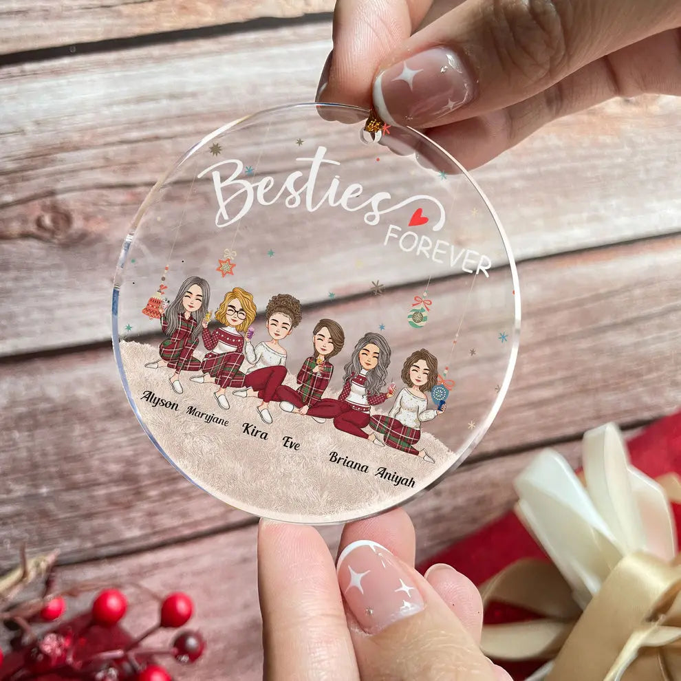 Besties Forever - Personalized Friends Ornament ornament The Next Custom Gift