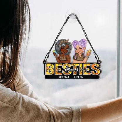 Besties Forever - Personalized Window Hanging Suncatcher Ornament Hanging Suncatcher Ornament The Next Custom Gift