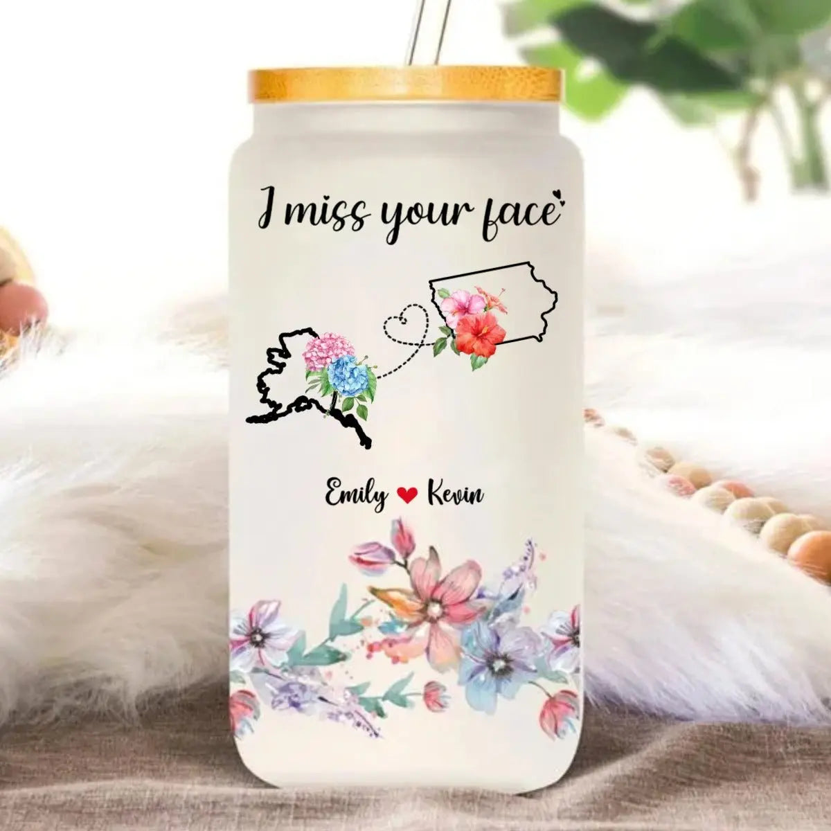 Besties - Long Distance Friendship I Miss Your Face - Personalized Tumbler Glass Glass Can The Next Custom Gift