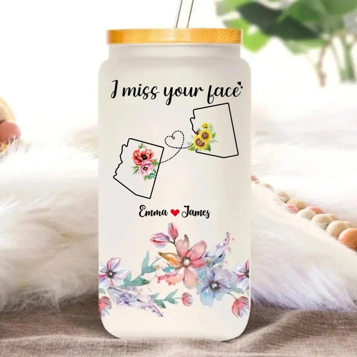 Besties - Long Distance Friendship I Miss Your Face - Personalized Tumbler Glass Glass Can The Next Custom Gift