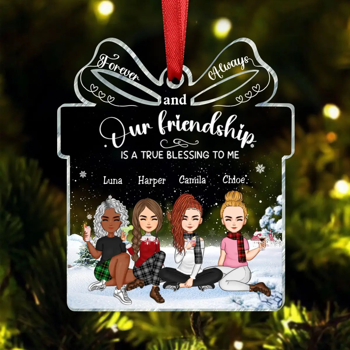 Besties - Our Friendship Is A True Blessing To Me - Personalized Acrylic Ornament