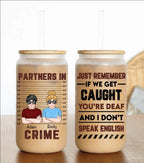 Besties - Partner In Crime - Personalized Glass Can - The Next Custom Gift  Glass Can