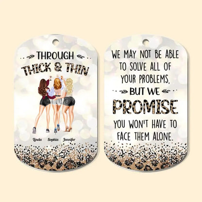 Besties - Through Thick & Thin - Personalized Keychain (TL) Keychain The Next Custom Gift