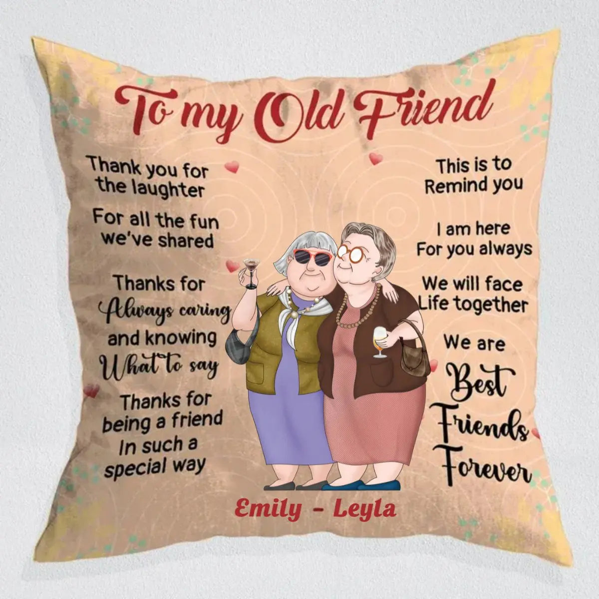 Besties - To My Old Friend - Personalized Pillow Pillows The Next Custom Gift