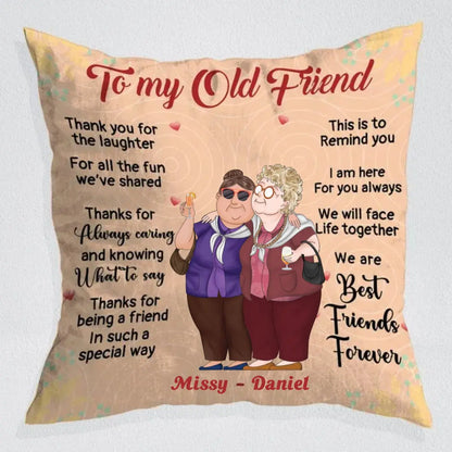 Besties - To My Old Friend - Personalized Pillow Pillows The Next Custom Gift