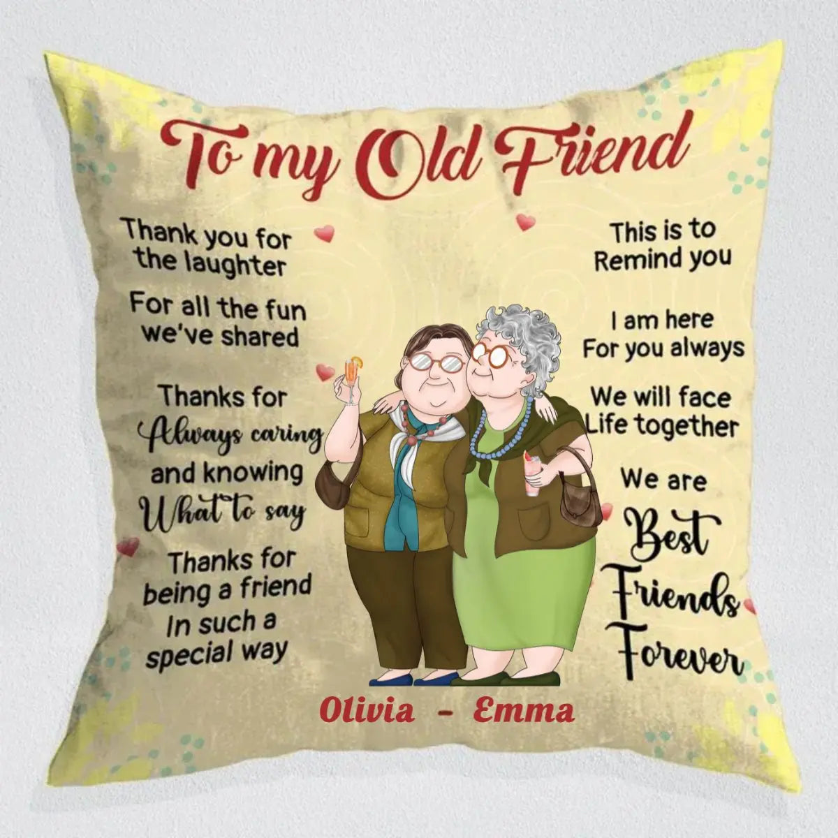 Besties - To My Old Friend - Personalized Pillow Pillows The Next Custom Gift