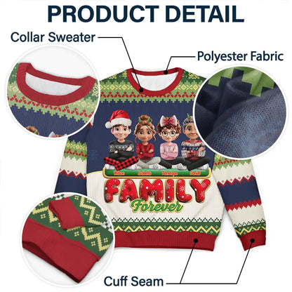 Besties Friends Siblings Forever 3D Effect - Personalized Unisex Ugly Sweater