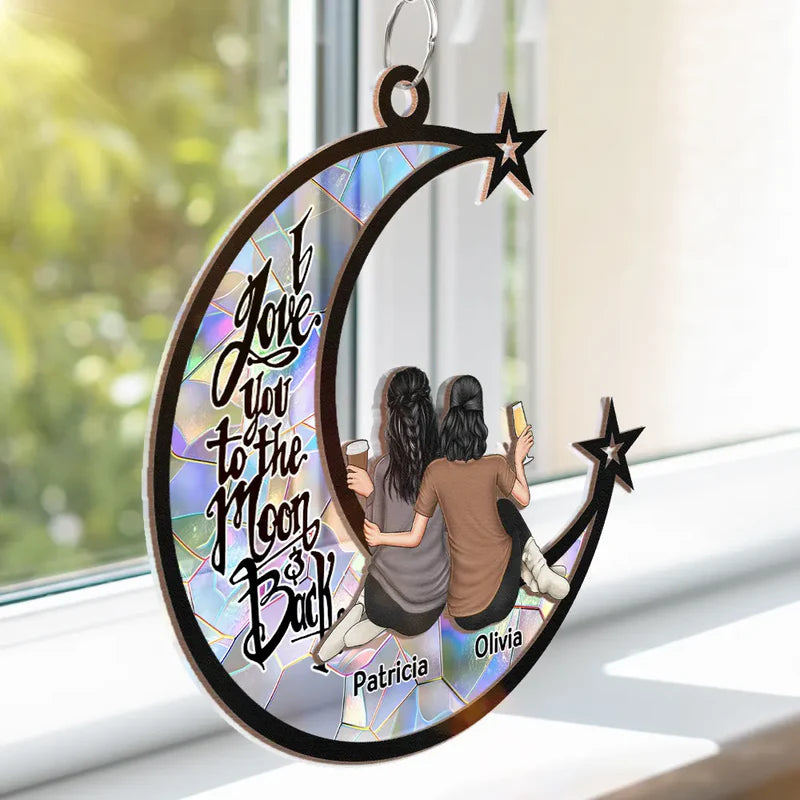 Người Yêu Chó - Chó Ngủ Trên Mặt Trăng - Suncatcher Cá Nhân 