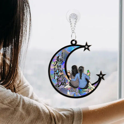 Người Yêu Chó - Chó Ngủ Trên Mặt Trăng - Suncatcher Cá Nhân 