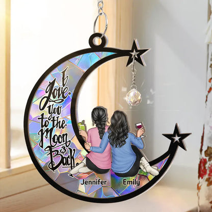 Người Yêu Chó - Chó Ngủ Trên Mặt Trăng - Suncatcher Cá Nhân 
