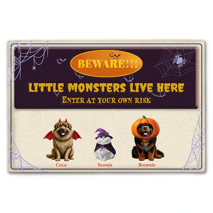 Beware Little Monsters In This Family - Personalized Doormat