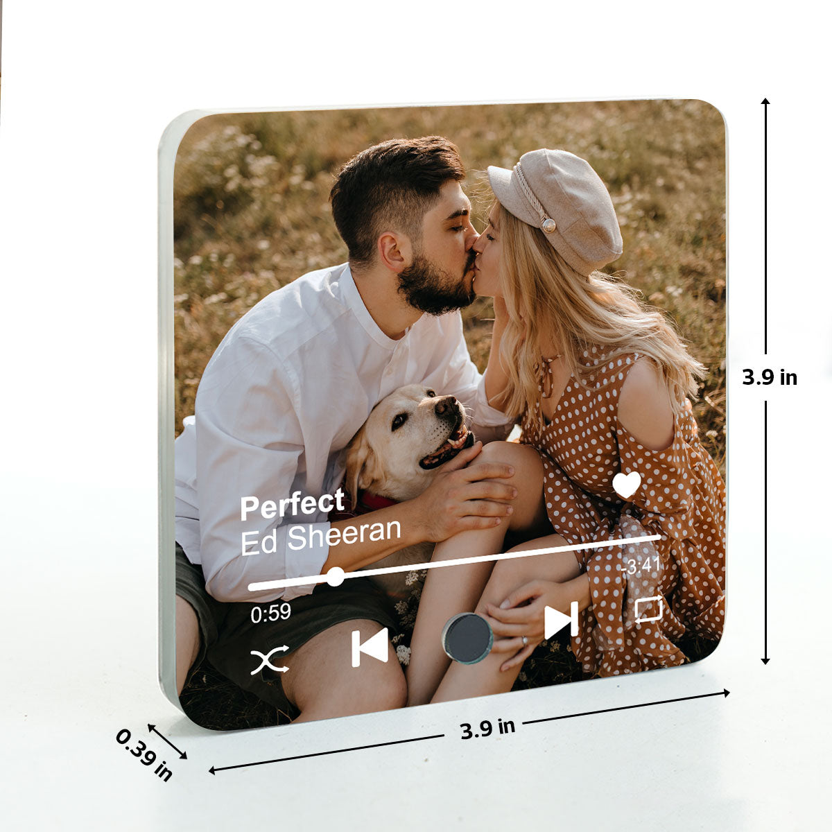 Custom Photo & Favorite Song Personalized Music Fridge Magnet, Valentine's Day Gift For Couple