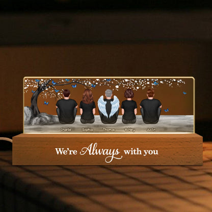 Blossom Tree Always With You Whole Family Memorial Remembrance Gift Personalized Acrylic LED Night Light