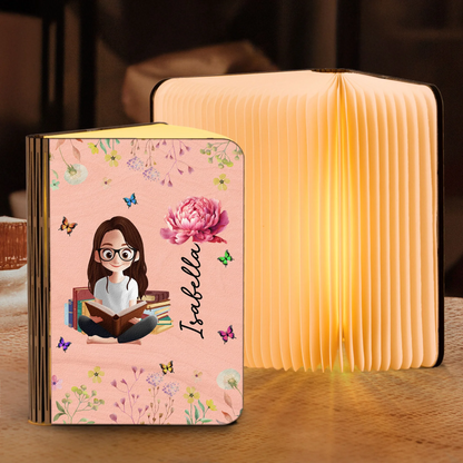 Birth Flower Book Lovers - Personalized Book Lamp