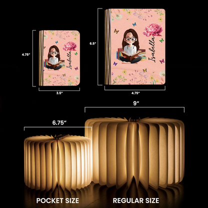 Birth Flower Book Lovers - Personalized Book Lamp