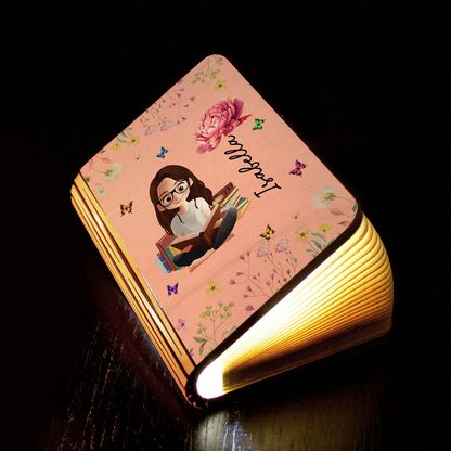 Birth Flower Book Lovers - Personalized Book Lamp