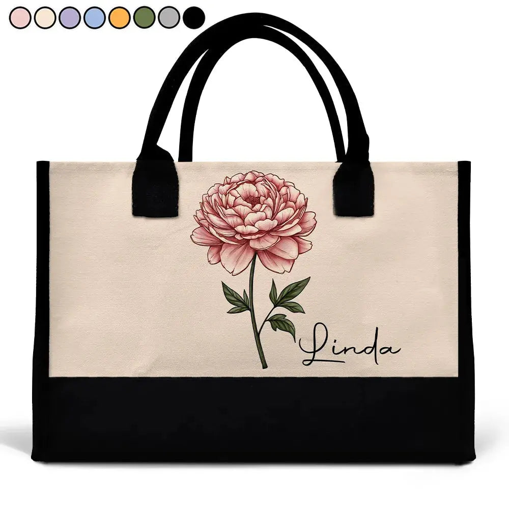 Birth Month Flowers Bloom Where You're Planted - Personalized Canvas Tote Bag Canvas Bag The Next Custom Gift