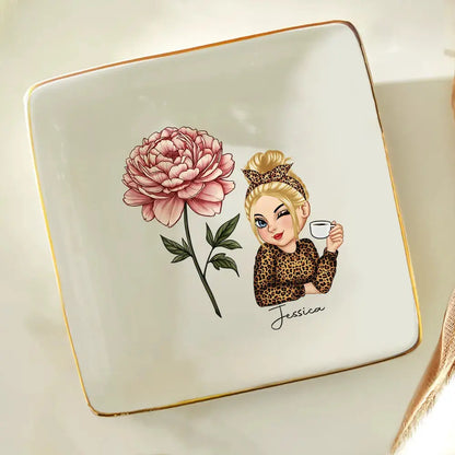 Birth Month Flowers Girl Bloom Where You're Planted - Personalized Ring Dish Dish The Next Custom Gift