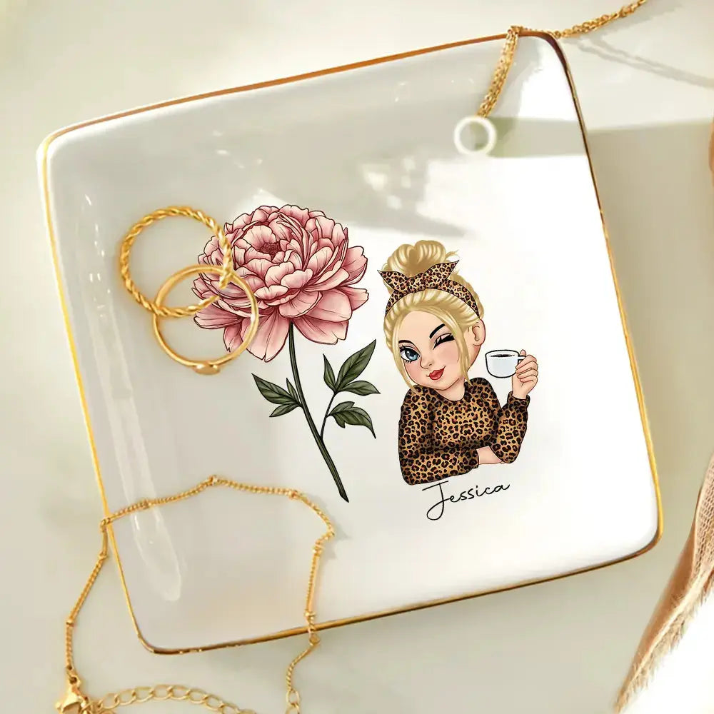 Birth Month Flowers Girl Bloom Where You're Planted - Personalized Ring Dish Dish The Next Custom Gift