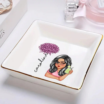 Birth Month Flowers Woman Bloom Where You're Planted - Personalized Ring Dish Dish The Next Custom Gift