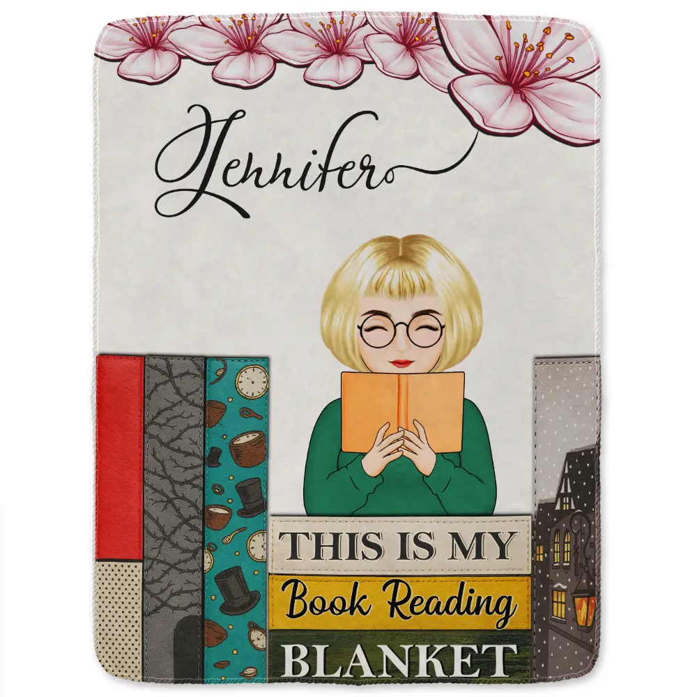 Birth Flower Book Reading Blanket - Personalized Blanket