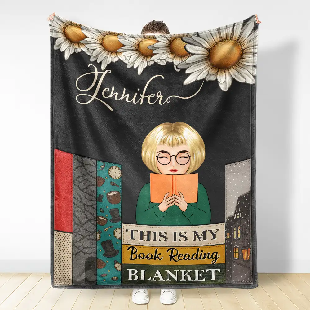 Birth Flower Book Reading Blanket - Personalized Blanket