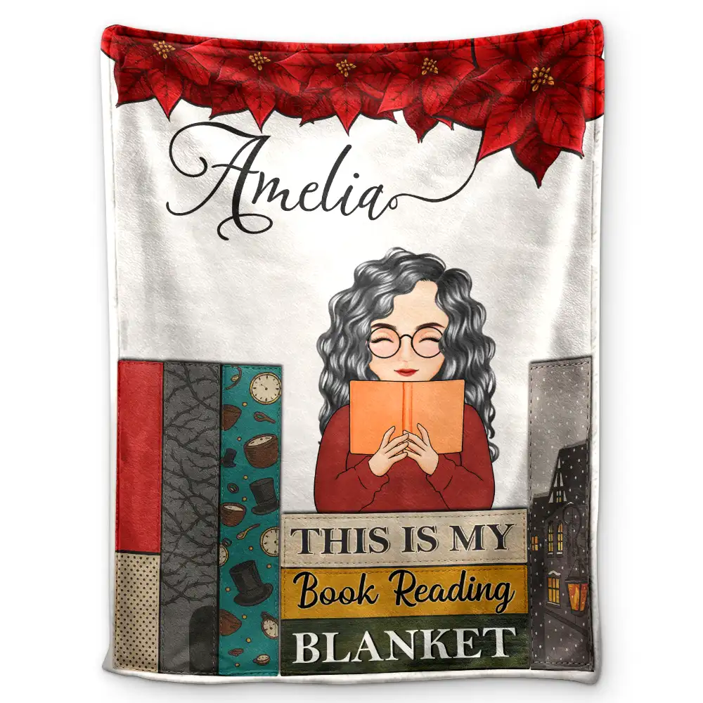 Birth Flower Book Reading Blanket - Personalized Blanket