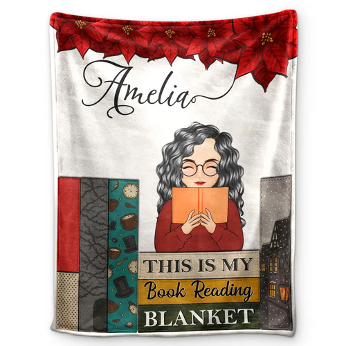 Birth Flower Book Reading Blanket - Personalized Blanket