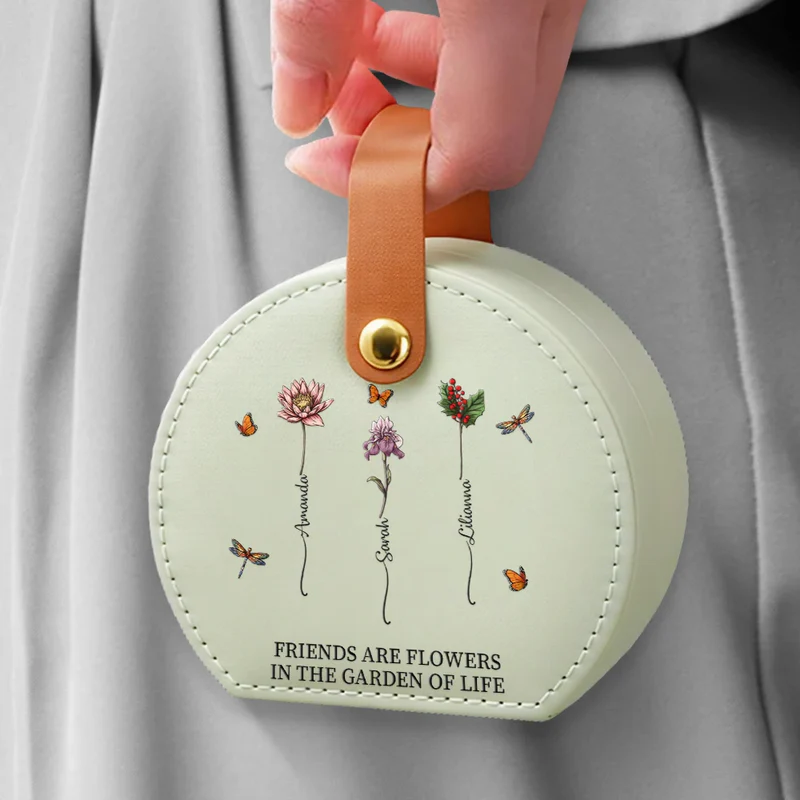 Birth Flower Grow An Old Friend - Personalized Jewelry Box With Handle