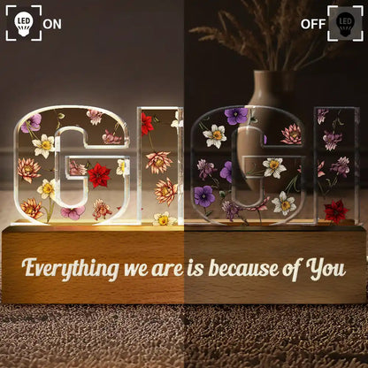 Birth Flower Mommy We Love You - Personalized Custom Shaped LED Light