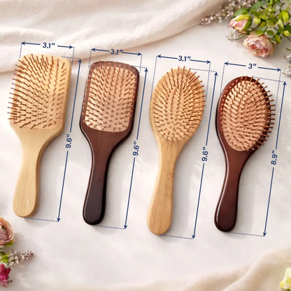 Birth Flowers Grandma's Garden - Personalized Wooden Hair Brush
