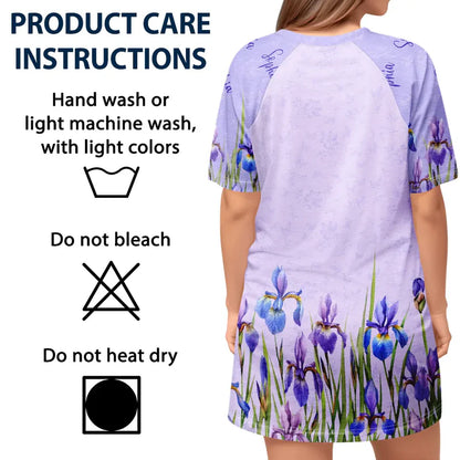 Birth Month Flower Watercolor Blooming In Love - Personalized Women's Sleep Tee