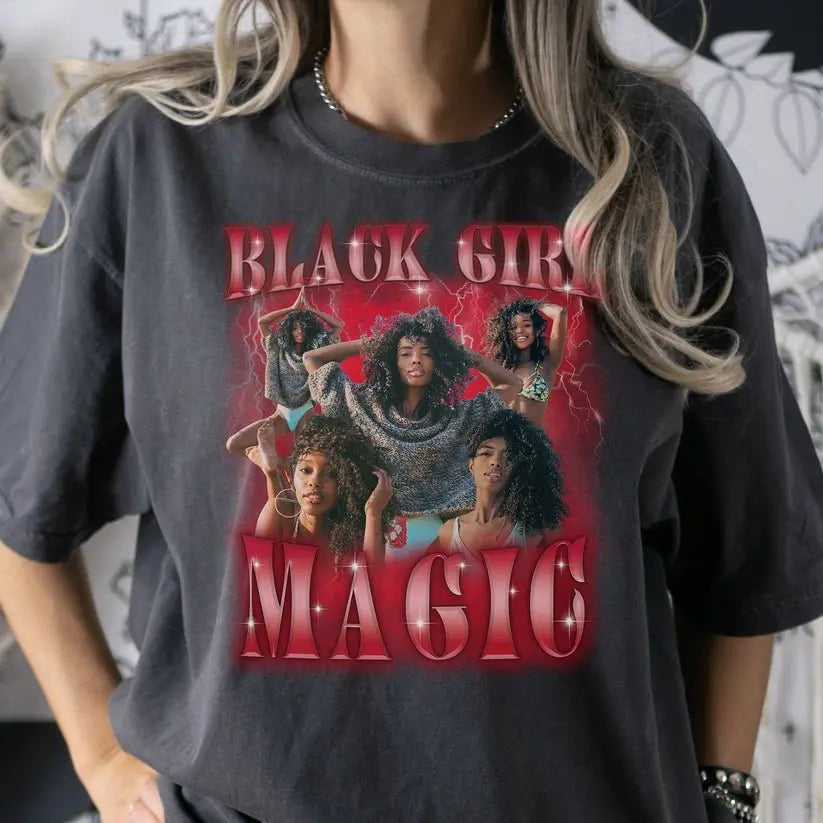 Black Girl - Upload Photo Black Girl Magic- Personalized Unisex Shirt