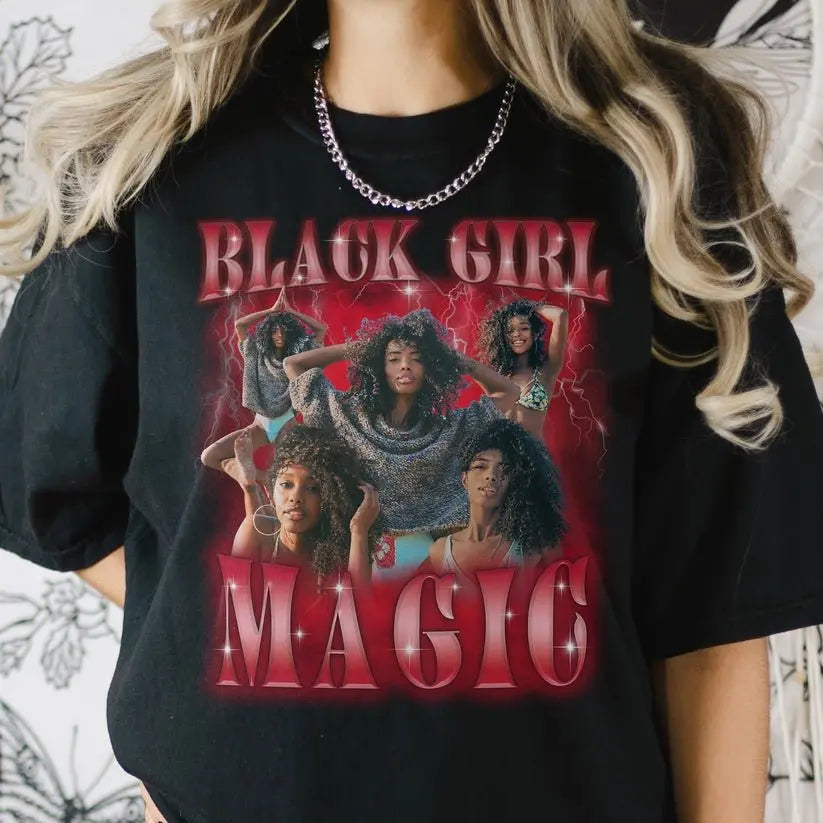 Black Girl - Upload Photo Black Girl Magic- Personalized Unisex Shirt