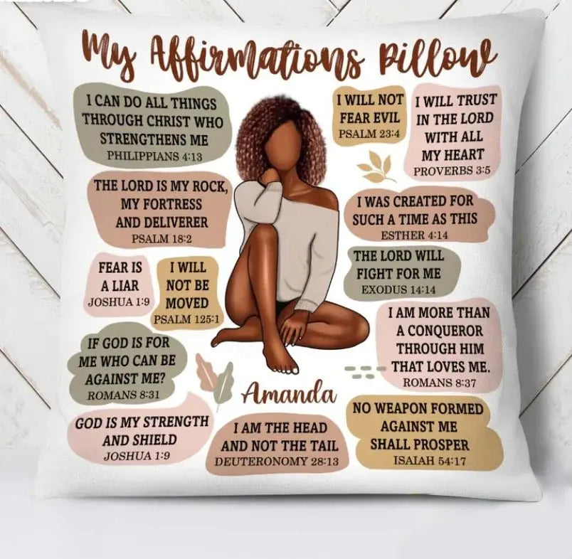 Black Girls -Christian Affirmation - Personalized Pillow Pillow The Next Custom Gift