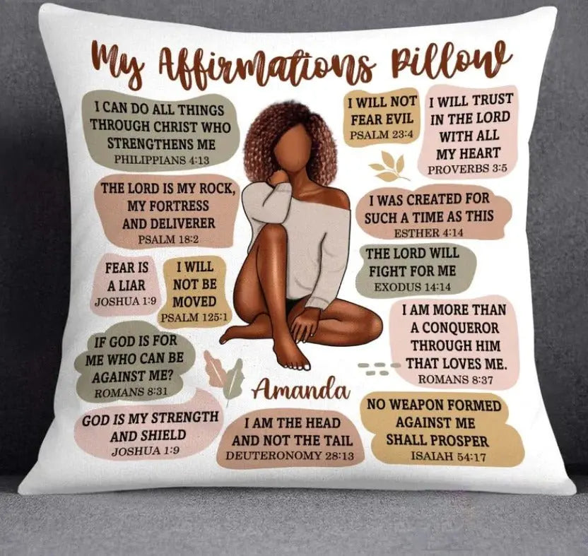 Black Girls -Christian Affirmation - Personalized Pillow Pillow The Next Custom Gift