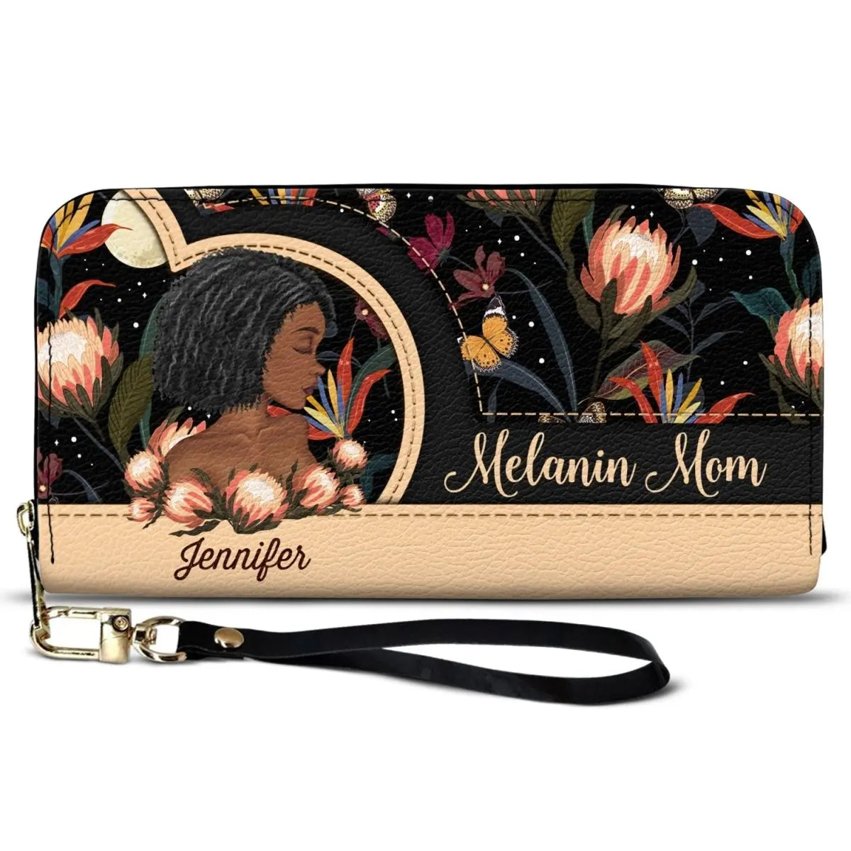 Black Mom - Melanin Mom - Personalized Leather Long Wallet Wallet The Next Custom Gift