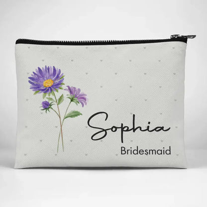 Blooming With Beauty - Bestie Personalized Custom Cosmetic Bag - Wedding Gift, Bridesmaid Gift For Best Friends, BFF, Sisters Cosmetic Bag The Next Custom Gift