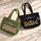 Blooms With Love - Personalized Corduroy Tote Bag