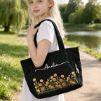 Blooms With Love - Personalized Corduroy Tote Bag