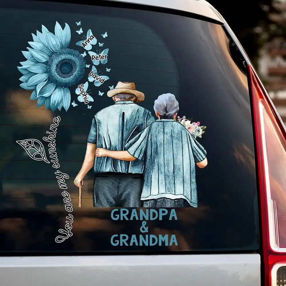 Blue You Are My Sunshine Grandparent - Personalized Decor Decal Decal The Next Custom Gift