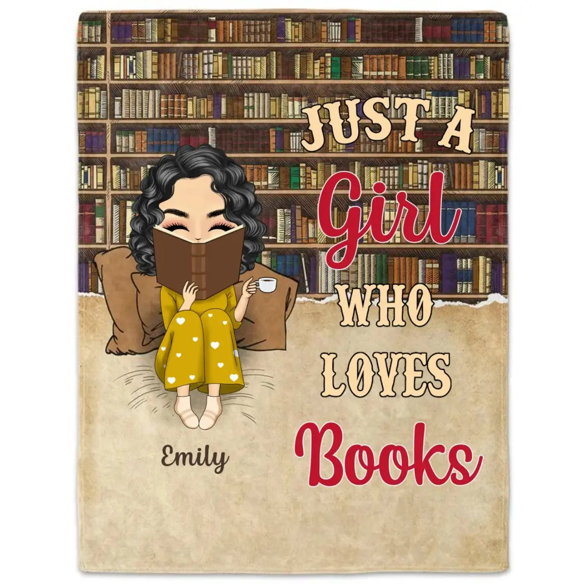 Book Lovers - Just A Girl Who Loves Books - Personalized Blanket Blanket The Next Custom Gift