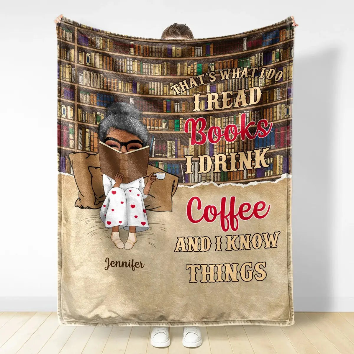 Book Lovers - Just A Girl Who Loves Books - Personalized Blanket Blanket The Next Custom Gift