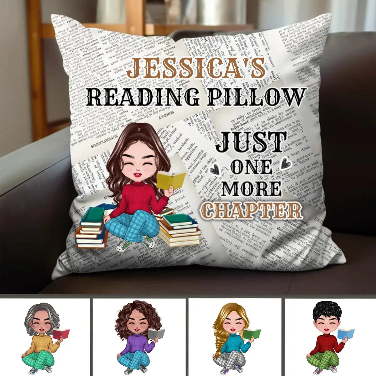 Book Lovers - Just One More Chapter - Personalized Pillow Pillow The Next Custom Gift