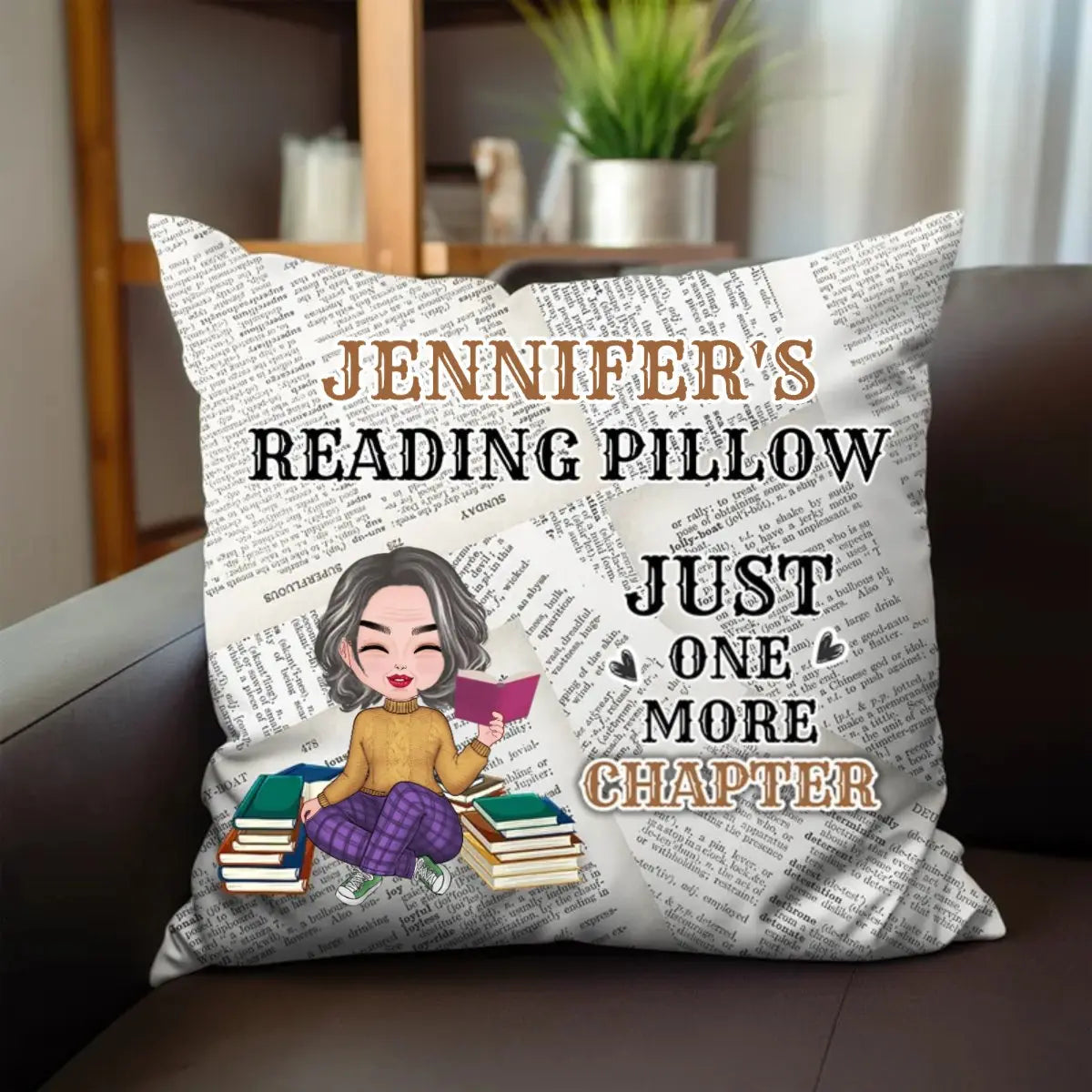 Book Lovers - Just One More Chapter - Personalized Pillow Pillow The Next Custom Gift