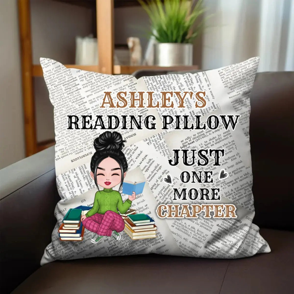 Book Lovers - Just One More Chapter - Personalized Pillow Pillow The Next Custom Gift